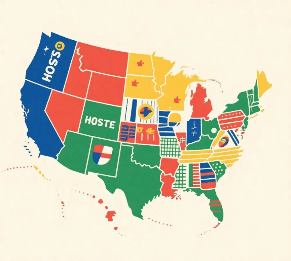 北美主辦城市示意圖